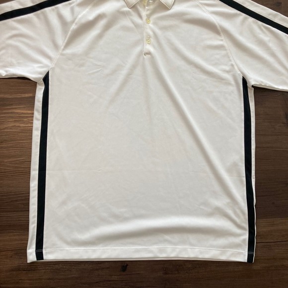 Nike Golf Dri Fit Men’s Polo Shirt Standard Fit White Black Stripe Size XL - Picture 5 of 10